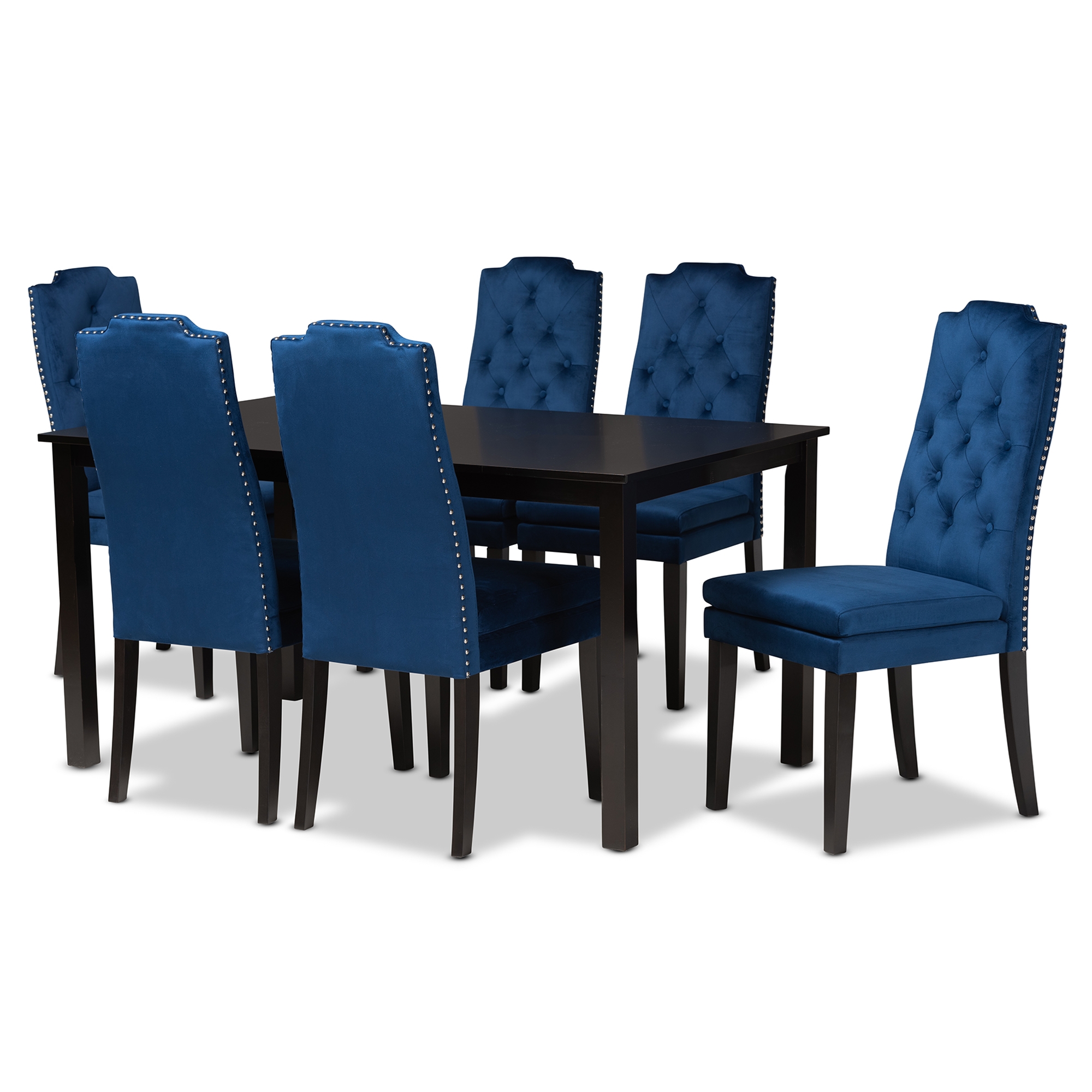 Navy blue discount wood dining chairs